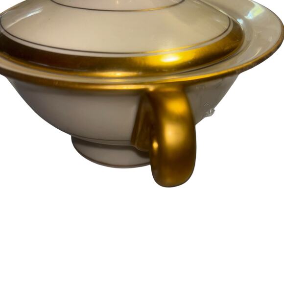 Theodore Haviland New York Gotham Sugar Bowl With Lid Gold Accents - Picture 3 of 8